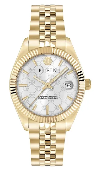 Philipp Plein Date Superlative Gold Damen Armbanduhr PWYFA1026