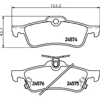 Hella Bremsbel?ge hinten Daihatsu Charade Toyota Yaris