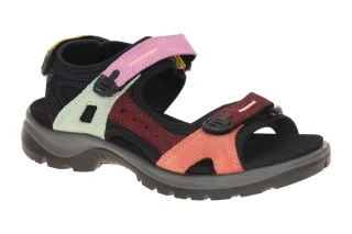 Ecco 06956361661 Yucatan Sandale Damen Multicolor Schwarz Velour Gummisohle