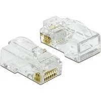 RJ-45 Crimp+Cut+Curve Stecker Cat.6 UTP, Steckdose transparent, 20 Stück