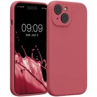 kwmobile Smartphone-Hülle Handyhülle für Apple iPhone 15 Hülle, Hülle Silikon gummiert - Handyhülle - Handy Case in Dark Rose