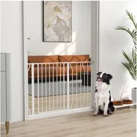 PawHut Hundegitter Schutzgitter für Haustier, Hundegitter (Absperrgitter, 1 St., Türschutzgitter), für Garten, Balkon, Weiß