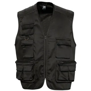 SOLS Wild Unisex Weste mit durchgehendem Reißverschluss Bodywarmer Jacke (Schwarz)