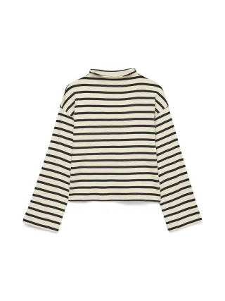 VERO MODA - VMURENA LS OVERSIZED FUNNEL NECK TOP JRS Birch - Gr. - M