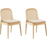 LeGer Home by Lena Gercke Esszimmerstuhl Lina, 2er-Set, Massivholz (Set, 2 St), Polsterstuhl mit Rahmen und Beinen aus massivem Eschenholz