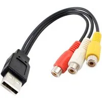 Bolwins D43 USB2.0 auf Cinch Kabel AV Audio Video Adapter Camcorder DVD TV PC Audio- & Video-Kabel, USB-A Stecker, 3x RCA Buchse (Audio/Video) (30 cm), Plug & Play AV Audio-Video-Übertragung