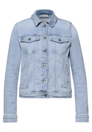Street One - Jeansjacke mit Brusttaschen und Knöpfen blau - Gr. - 36