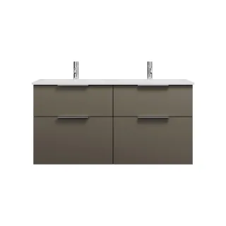 Burgbad Mineralguss Waschtisch-Set Eqio Grau Hochglanz/Alpinweiss, SEYW122F2010C0001 SEYW122F2010C0001