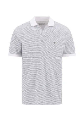 FYNCH-HATTON - Polo, slub stripe white - Gr. - XL