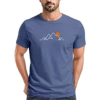 Neverless Print-Shirt Herren T-Shirt Frontprint Line-Art Berge Wandern Natur Outdoor mit Print