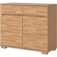 Home affaire Sideboard VETRO in zwei Farben Erhältlich, teilmassiv, 2 Schubladen, 3 Fächer, B/T/H: 100/40/85cm Fronten: Massivholz, Korpus: Melamin, Griffmulden