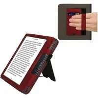 kwmobile E-Reader-Hülle Schutzhülle für Kobo Kobo Libra Colour / Tolino Vision Color, Handschlaufe - Cover Herz Brush Design