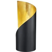 Reality Leuchten LED Nachttischlampe, LED wechselbar, Warmweiß, kleine ausgefallene Designer-lampe für Fensterbank Schwarz Gold H 24cm