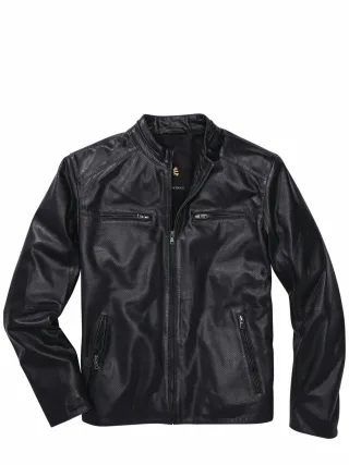 Mey & Edlich Herren Luft-und-Leder-Blouson Blau Lammnappa
