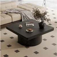 Celya Couchtisch Quadratische Tischplatte, 78 cm, moderne Tischplatte aus Holzfurnier (zylindrischer Sockel, verdickte Tischplatte, Einfach zu montieren), Geeignet für das Wohnzimmer