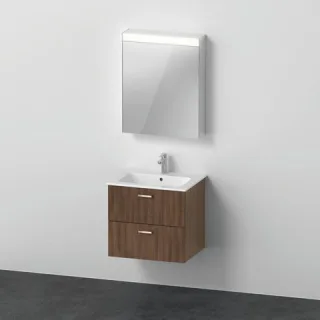 Duravit XBase Möbelwaschtisch mit Waschtischunterbau und Spiegelschrank 630x490x2000 mm - XB0075R212 XB0075R21210000