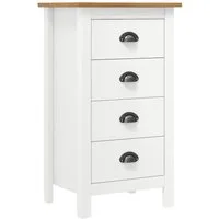 vidaXL Sideboard Sideboard Hill Weiß 46x35x80 cm Massivholz Kiefer (1 St)