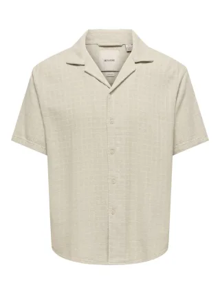 only & sons - Kurzarmhemd - Onslatham beige - Gr. - M