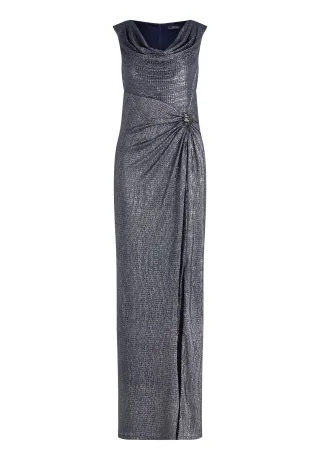 Vera Mont - Abendkleid dunkelblau/grau - Gr. - 48
