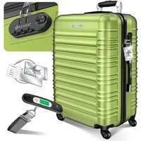 KESSER Hartschalen-Trolley Reisekoffer 84L Koffer Inkl. Kofferwaage + Gepäckanhänger, 4 Rollen, Rollkoffer ABS-Hartschale mit 4 Rollen, Zahlenschloss & Teleskopgriff