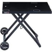 Royal Gourmet Grillablagetisch Klappbar Grillwagen für Gasgrill, Tragbarer Gril, mit 2 seitlichen Haken, schwarz