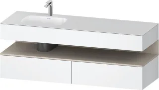 Duravit Qatego Einbauwaschtisch mit Konsolenwaschtischunterbau Weiß Matt 1600x500x600 mm - QA4795083 QA4795083180010