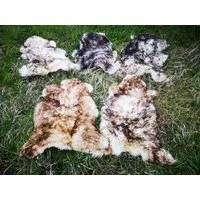 Provellus Fellteppich Geflammtes Öko Schaffell Lammfell Weich Naturfell Bis 140cm 2.Wahl, 30x30cm rund