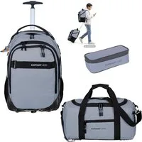 ELEPHANT Schulrucksack Schultrolley Trolley Hero Signature Schulrucksack (3 Teile Set), Rucksacktrolley Schule Rucksack Trolly, Sporttasche, Mäppchen Box +tsm