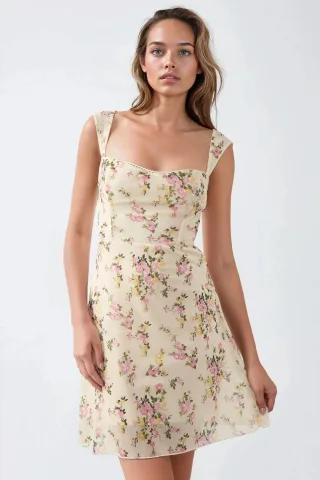 Punkte-Tüll-Mini-Kleid