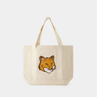 Tote Bag Fox Head - Maison Kitsune - Baumwolle - Beige