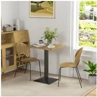 HOMCOM Esstisch mit Holzoptik Stahlbasis (Quadratischer Küchentisch, 1-St., Esszimmertisch), für Küche, Esszimmer und Wohnzimmer Dunkelbraun