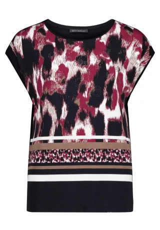 Betty Barclay - Shirt mit Mustermix braun/rot/schwarz - Gr. - 40