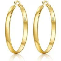 LuxusKollektion Paar Creolen Creolen Silber 925 Damen 5mm hypoallergen 14K vergoldet Gold 30MM