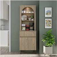 Roomart Küchenregal VENEDIK Küchenschrank 60 cm, Buffet, Schublade in 4 Farben, Buffet- & Mehrzweckschrank, LED Bogennische, Schublade, 4 Farben, 18 mm Platten