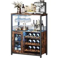 GarveeMore Weinschrank Weinregal Weinständer Barschrank mit Glashalter 69x35x92cm