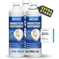 bio-chem bio-chem Urinsteinentferner EXTRA STARK 3x1000 ML inkl. Schrägdüse WC-Reiniger (Sparpaket, [- Urinsteinentferner 3x 1 l + Schrägdüse Profi WC-Reiniger für hartnäckigste Ablagerungen & Urinstein)