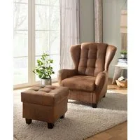 Home affaire Ohrensessel Alexander, B: 92 cm, Sitzhöhe: 44 cm, Set: mit Hocker