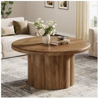 Tribesigns Couchtisch 80 cm runder Couchtisch für das Wohnzimmer, für kleine Räume