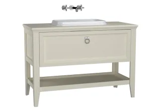 VitrA Valarte Set 118 cm Einbauwaschtisch + Waschtischunterschrank 1 Vollauszug Elfenbein Matt,62203 62203