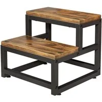 JOYOLEDER Tritthocker Zweistufiger Tritthocker aus Holz, Tragfähigkeit bis zu 220KG