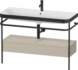 Duravit Happy D.2 Plus c-bonded Set mit Metallkonsole und Schubkasten Taupe Seidenmatt 1175x490x850  HP4744O60600000