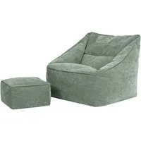 icon Sitzsack chenille premium Sessel „Natalia" mit Hocker (Spar-Set, 1 x Sitzsack-Sessel, 1 x Fußhocker), Sitzsack XXL, Made in Germany, für Erwachsene & Kinder, für Wohnzimmer