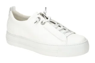 Paul Green Sneaker 5417-04 white/silver, Glitzer Senkel?sen, Echtleder, Plate...