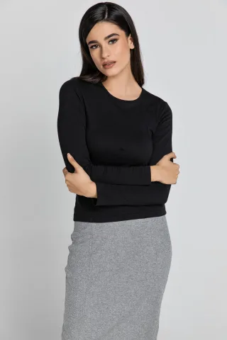 Schwarzes Jersey-Top Conquista