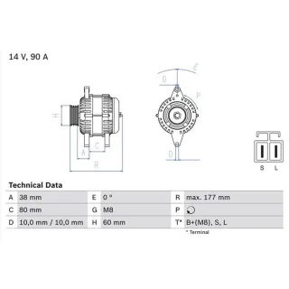 Bosch Lichtmaschine 90A Nissan Patrol Terrano 3,0 0986049800