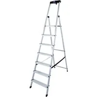 KRAUSE Stehleiter Safety, Aluminium, 1x7 Stufen, Arbeitshöhe ca. 350 cm