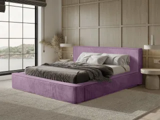 Polsterbett Doppelbett MODESTO Komplettset 180x200cm in Stoff Lincoln Flieder