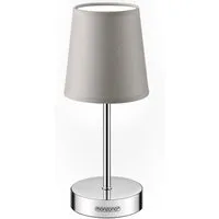 monzana Tischleuchte Lumiere, Taupe 1er Set, 32 cm Stoffschirm E14 Chrom Metall Wohnzimmer Büro Schlafzimmer