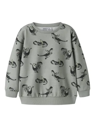 NAME IT - NMMKASSE LS NREG SWEAT UNB Green Milieu - Gr. - 98