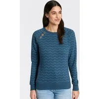 Ragwear Sweatshirt DARIA ZIG ZAG O mit Zierknöpfen am Ausschnitt